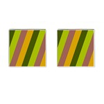 Autmn Stripes Colors Geometric Print Design Cufflinks (Square)