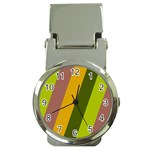 Autmn Stripes Colors Geometric Print Design Money Clip Watches