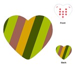 Autmn Stripes Colors Geometric Print Design Playing Cards Single Design (Heart)