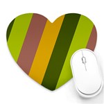 Autmn Stripes Colors Geometric Print Design Heart Mousepad