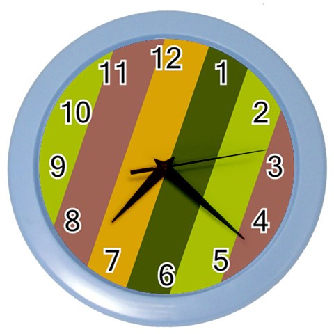 Autmn Stripes Colors Geometric Print Design Color Wall Clock from ArtsNow.com Front