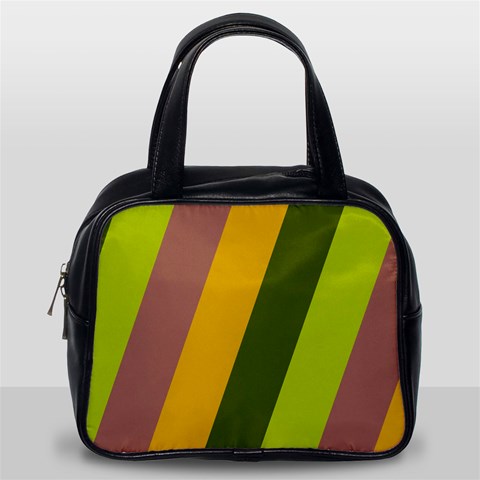 Autmn Stripes Colors Geometric Print Design Classic Handbag (One Side) from ArtsNow.com Front