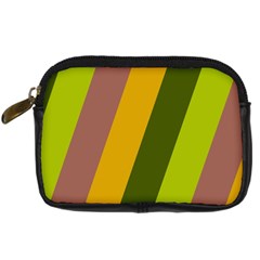 Autmn Stripes Colors Geometric Print Design Digital Camera Leather Case from ArtsNow.com Front