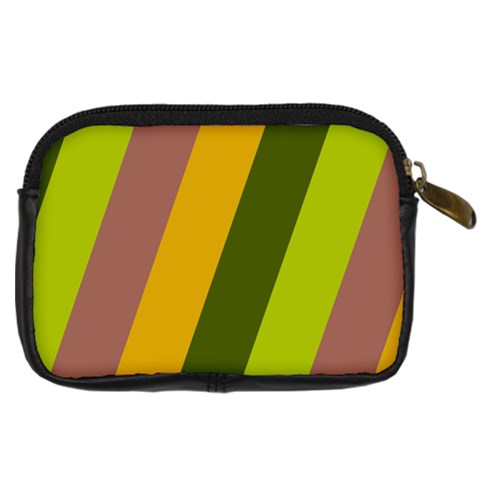 Autmn Stripes Colors Geometric Print Design Digital Camera Leather Case from ArtsNow.com Back