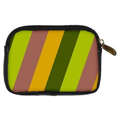 Autmn Stripes Colors Geometric Print Design Digital Camera Leather Case from ArtsNow.com Back