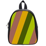 Autmn Stripes Colors Geometric Print Design School Bag (Small)