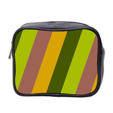 Autmn Stripes Colors Geometric Print Design Mini Toiletries Bag (Two Sides) from ArtsNow.com Front