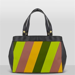 Autmn Stripes Colors Geometric Print Design Oversize Office Handbag (2 Sides) from ArtsNow.com Front