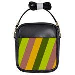 Autmn Stripes Colors Geometric Print Design Girls Sling Bag