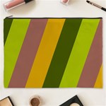 Autmn Stripes Colors Geometric Print Design Cosmetic Bag (XXXL)