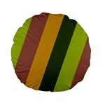 Autmn Stripes Colors Geometric Print Design Standard 15  Premium Round Cushions