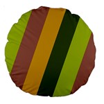 Autmn Stripes Colors Geometric Print Design Large 18  Premium Round Cushions