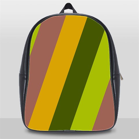 Autmn Stripes Colors Geometric Print Design School Bag (XL) from ArtsNow.com Front