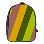 Autmn Stripes Colors Geometric Print Design School Bag (XL)