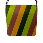 Autmn Stripes Colors Geometric Print Design Flap Closure Messenger Bag (L)