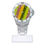 Autmn Stripes Colors Geometric Print Design Plastic Nurses Watch