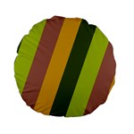 Autmn Stripes Colors Geometric Print Design Standard 15  Premium Flano Round Cushions