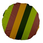 Autmn Stripes Colors Geometric Print Design Large 18  Premium Flano Round Cushions