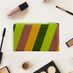 Autmn Stripes Colors Geometric Print Design Cosmetic Bag (XS) from ArtsNow.com Back