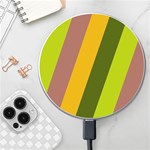 Autmn Stripes Colors Geometric Print Design Wireless Fast Charger(White)