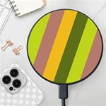 Autmn Stripes Colors Geometric Print Design Wireless Fast Charger(Black)