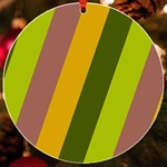 Autmn Stripes Colors Geometric Print Design UV Print Acrylic Ornament Round