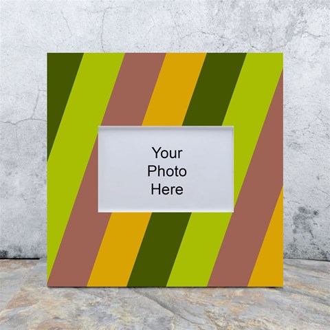 Autmn Stripes Colors Geometric Print Design White Box Photo Frame 4  x 6  from ArtsNow.com Front