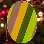 Autmn Stripes Colors Geometric Print Design UV Print Acrylic Ornament Oval