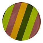 Autmn Stripes Colors Geometric Print Design Round Glass Fridge Magnet (4 pack)