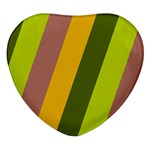 Autmn Stripes Colors Geometric Print Design Heart Glass Fridge Magnet (4 pack)