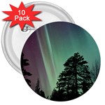 Silhouette Of Aurora Borealis 3  Buttons (10 pack) 