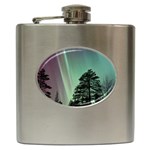 Silhouette Of Aurora Borealis Hip Flask (6 oz)