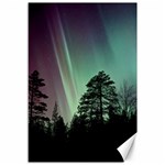 Silhouette Of Aurora Borealis Canvas 12  x 18 