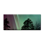 Silhouette Of Aurora Borealis Hand Towel