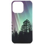 Silhouette Of Aurora Borealis iPhone 15 Pro Max Black UV Print PC Hardshell Case