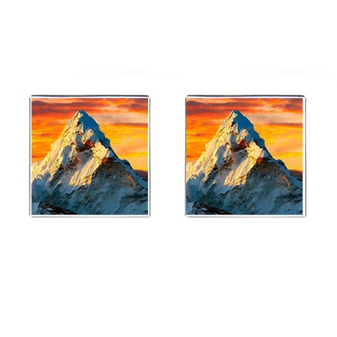 Himalaya Nature Mountain Cufflinks (Square) from ArtsNow.com Front(Pair)