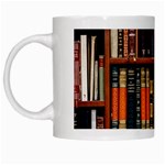 Assorted Title Of Books Piled In The Shelves Assorted Book Lot Inside The Wooden Shelf White Mug