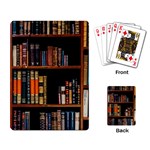 Assorted Title Of Books Piled In The Shelves Assorted Book Lot Inside The Wooden Shelf Playing Cards Single Design (Rectangle)