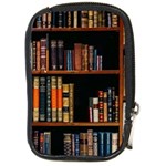 Assorted Title Of Books Piled In The Shelves Assorted Book Lot Inside The Wooden Shelf Compact Camera Leather Case