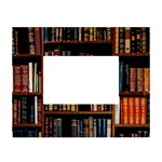 Assorted Title Of Books Piled In The Shelves Assorted Book Lot Inside The Wooden Shelf White Tabletop Photo Frame 4 x6 