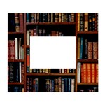 Assorted Title Of Books Piled In The Shelves Assorted Book Lot Inside The Wooden Shelf White Wall Photo Frame 5  x 7 