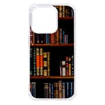 Assorted Title Of Books Piled In The Shelves Assorted Book Lot Inside The Wooden Shelf iPhone 14 Pro TPU UV Print Case