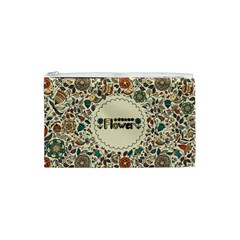 Seamless Pattern With Flower Birds Cosmetic Bag (XS) from ArtsNow.com Front