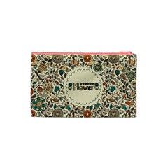 Seamless Pattern With Flower Birds Cosmetic Bag (XS) from ArtsNow.com Back