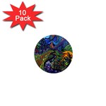 Psychedelic Digital Art Artwork Landscape Colorful 1  Mini Magnet (10 pack) 