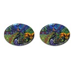 Psychedelic Digital Art Artwork Landscape Colorful Cufflinks (Oval)