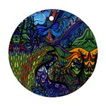 Psychedelic Digital Art Artwork Landscape Colorful Round Ornament (Two Sides)