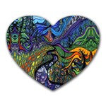 Psychedelic Digital Art Artwork Landscape Colorful Heart Mousepad