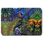 Psychedelic Digital Art Artwork Landscape Colorful Large Doormat