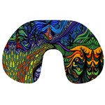 Psychedelic Digital Art Artwork Landscape Colorful Travel Neck Pillow